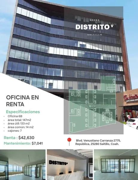 Oficina en venta y renta en Republica, Saltillo, Coahuila de Zaragoza