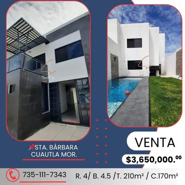 CASA EN VENTA CON ALBERCA EN CUAUTLA.