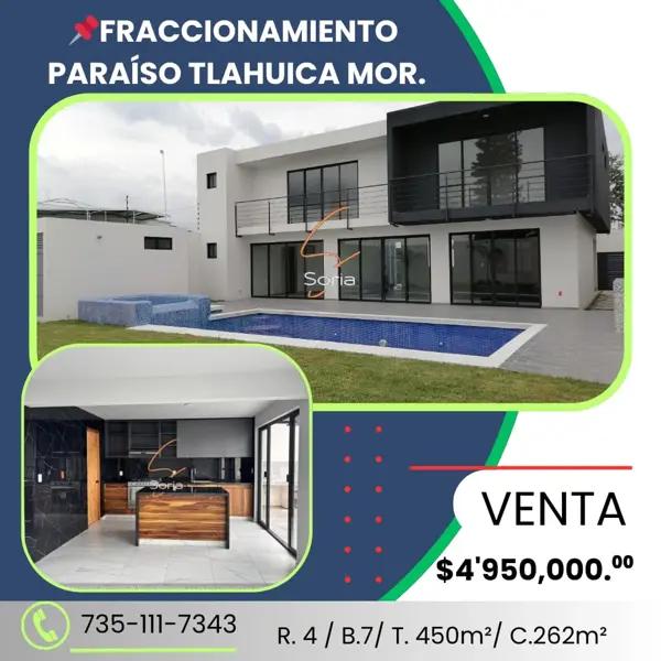 CASA EN PARAISO TLAHUICA MORLEOS