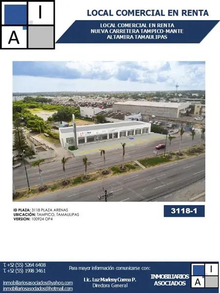 LOCAL COMERCIAL EN RENTA
NUEVA CARRETERA TAMPICO-MANTE
ALTAMIRA TAMAULIPAS LOCAL COMERCIAL EN RENTA
NUEVA CARRETERA TAMPICO-MANTE
ALTAMIRA TAMAULIPAS