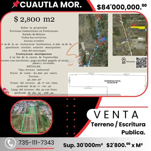 Terreno en venta en Santa Maria Caliacac, Teoloyucan, México