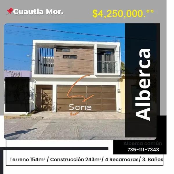 Casa en venta en Emiliano Zapata, Cuautla, Morelos