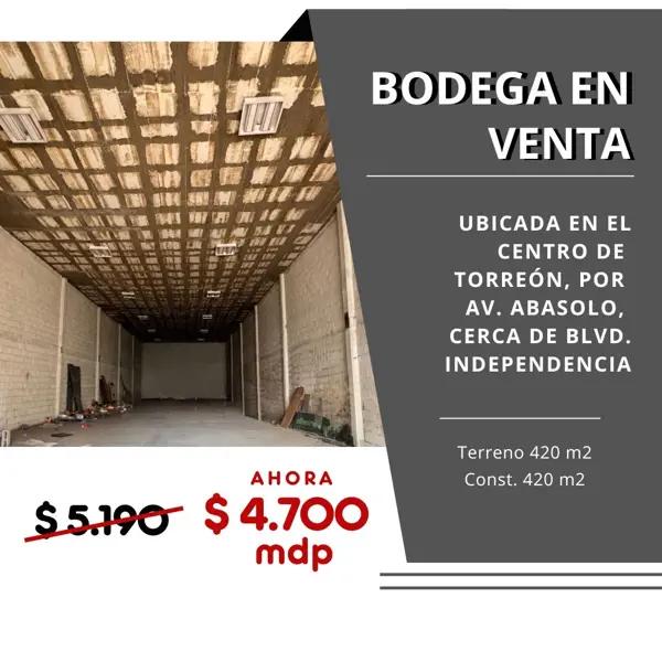 Bodega en el Centro de Torreón Coah. de Zaragoza