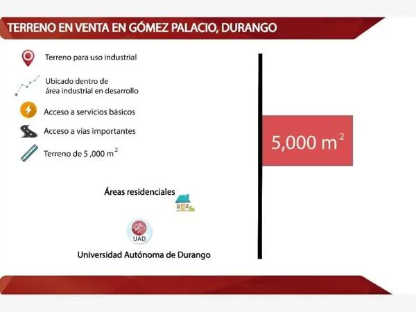 TERRENO EN VENTA EN PARQUE INDUSTRIAL EN GOMEZ PALACIO