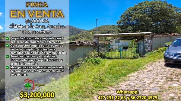 Finca rústica en venta en Chiteje de la Cruz, Amealco, Querétaro