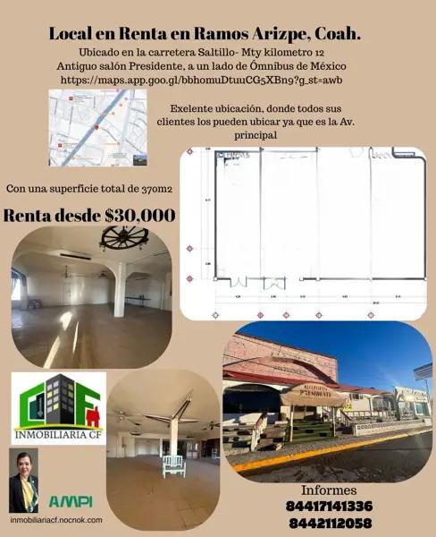 Local Comercial en Renta en Avenida Monterrey-Saltillo, Del Valle, Ramos Arizpe