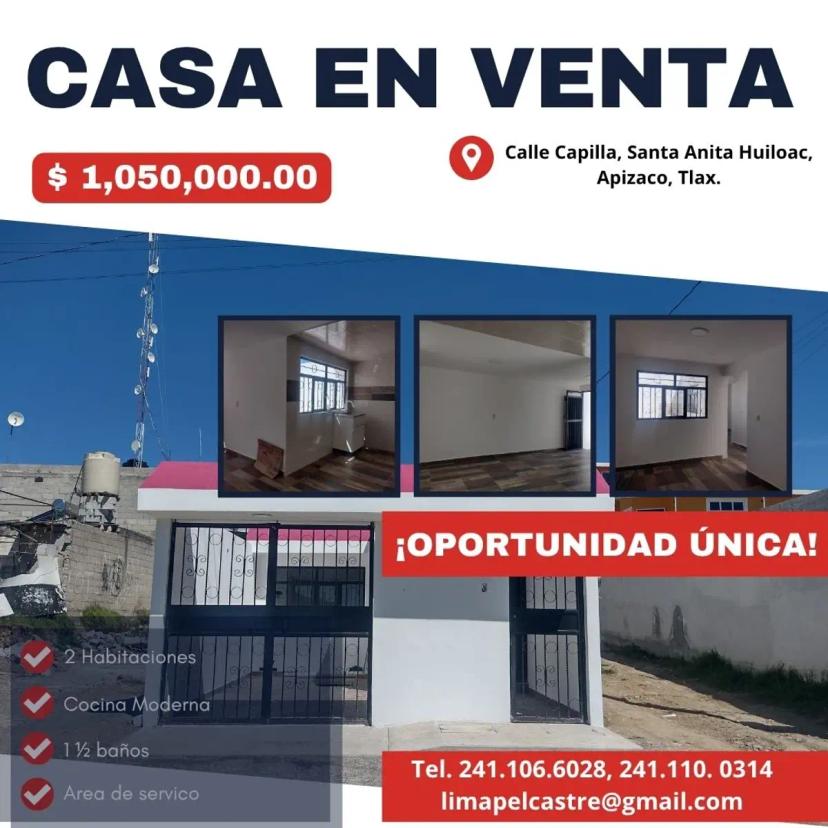 Foto 0 de Casa Nueva en venta en Santa Anita Huiloac, Apizaco, Tlaxcala. | Id nn-qw1000193