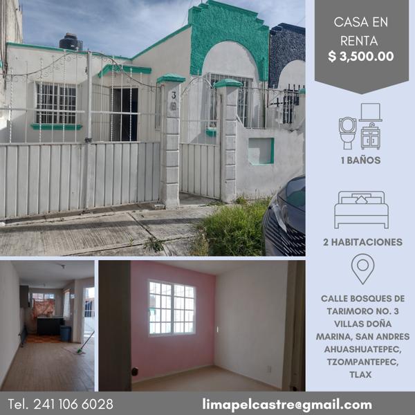 Bonita casa en renta muy cerca del TEC de Apizaco