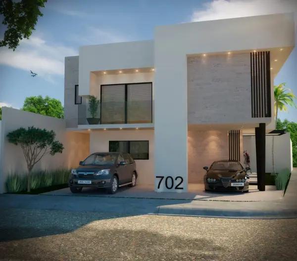 Venta de Casa en fracc. Bosque Sereno, 832 esquina , Doble altura en sala 4 Recámaras una en p.baja