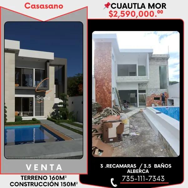 Casa en venta en Casasano, Cuautla, Morelos Casa en venta en Casasano, Cuautla, Morelos