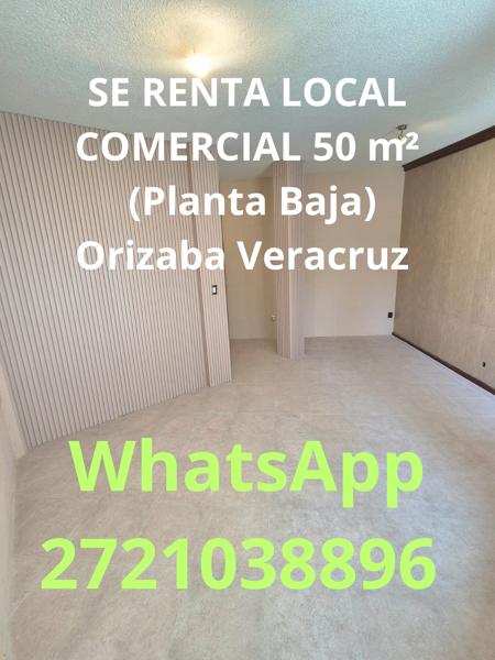 SE RENTA LOCAL COMERCIAL 50 m² (Planta Baja) Orizaba Veracruz