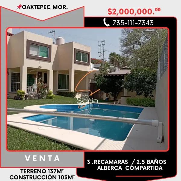 Casa en Oaxtepec, Morelos - Condominio Habitacional con 3 Recámaras
