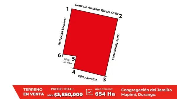 TERRENO EN VENTA, MAPIMI. DURANGO.