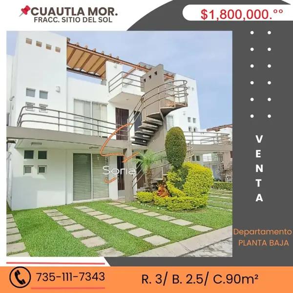 DEPARTAMENTO SITIO DEL SOL  CUAUTLA, MORELOS