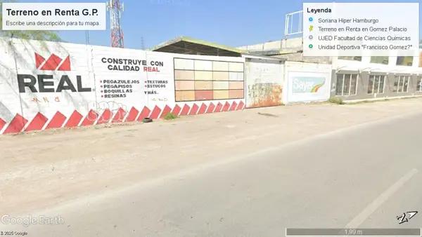 Terreno Comercial en Gomez Palacio Renta Todo o parte