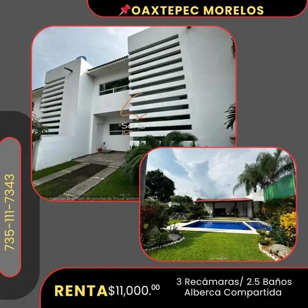 RENTA CASA EN OAXTEPEC  MORELOS