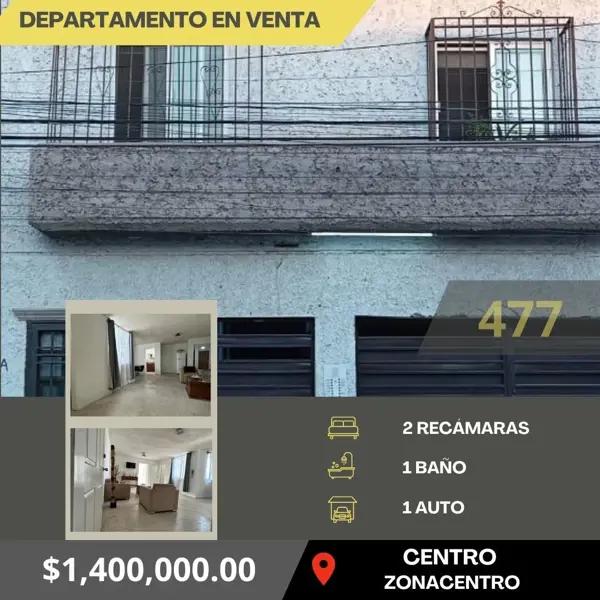 DEPARTAMENTO EN VENTA EN ZONA CENTRO DEPARTAMENTO EN VENTA EN ZONA CENTRO