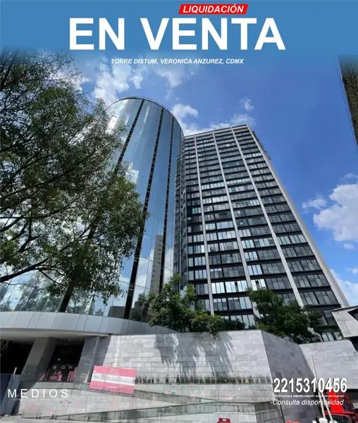 REMATE DEPTOS EN TORRE DISTUM, CDMX, A SOLO UNOS MINUTOS DEL ANGEL DE LA INDEPENDENCIA, NEGOCIABLE