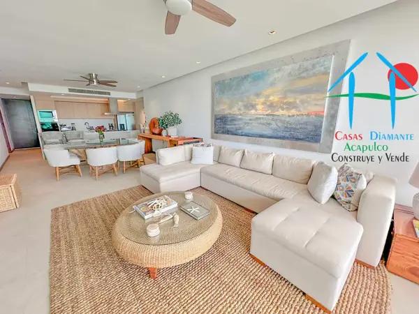 Departamento de playa en venta con terraza, vista al mar y 3 recámaras