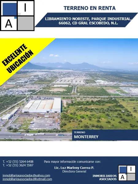Terreno en renta de 100,000 m2 Parque Industrial Gral Escobedo N.L. Terreno en renta de 100,000 m2 Parque Industrial Gral Escobedo N.L.