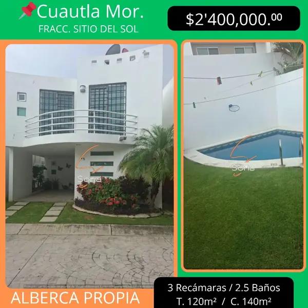 CASA EN CUAUTLA  MORELOS VENTA

 FRACCIONAMIENTO  SITIO DEL SOL