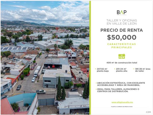 Taller y oficinas en renta