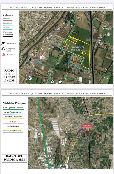 Terreno en venta en Atzacoalco, Teoloyucan, México