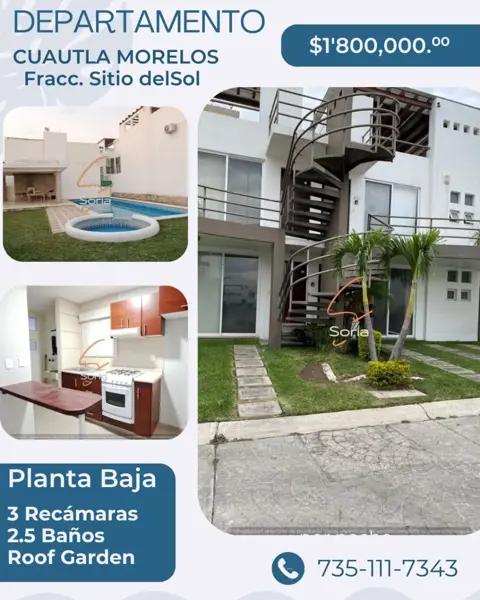 Departamento en venta en Sitio del Sol, Cuautla, Morelos