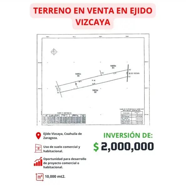 Terreno en venta en Vizcaya, Matamoros, Coahuila de Zaragoza
