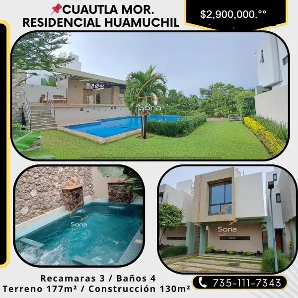 CASA EN CUAUTLA MORELOS 
RESIDENCIAL HUAMUCHIL