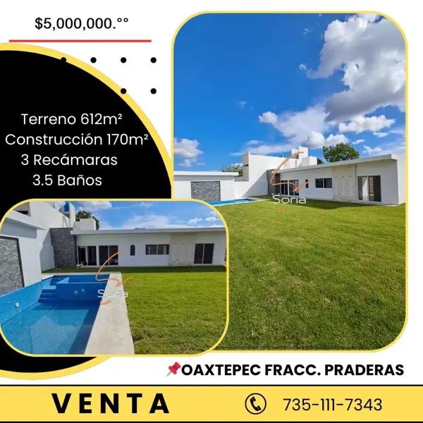 CASA EN VENTA OAXTEPEC PRADERAS