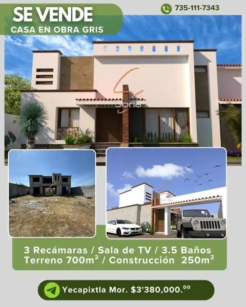 CASA EN VENTA 

YECAPIXTLA MORELOS