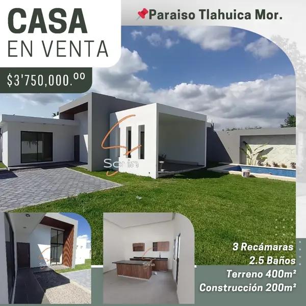 CASA EN PARAISO TLAHUICA VILLA DE AYALA MORELOS