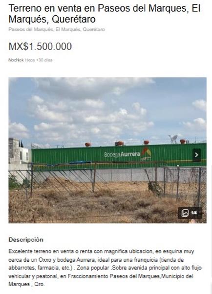Terreno en paseos del Marqués