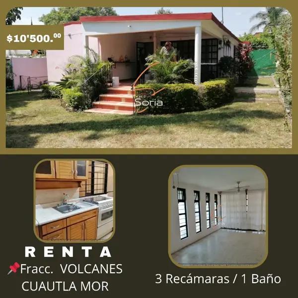 CASA EN RENTA CUAUTLA MORELOS
FRACCIONAMIENTO VOLCANES DE CUAUTLA CASA EN RENTA CUAUTLA MORELOS
FRACCIONAMIENTO VOLCANES DE CUAUTLA