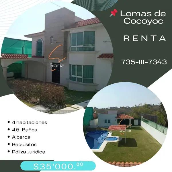 Lomas De Cocoyoc casa renta