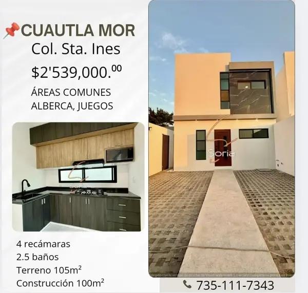 CASA EN  CUAUTLA MORELOS, 

EN STA INÉS