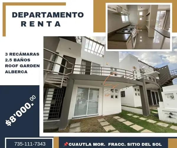 CUAUTLA MOR. DEPARTAMENTO EN RENTA

Residencial Sitio del Sol