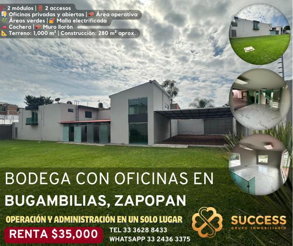 Bodega con Oficinas en Renta – Bugambilias, Zapopan