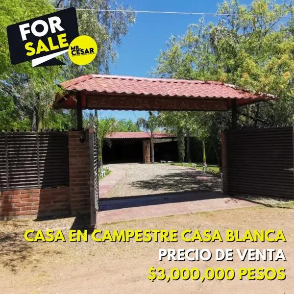 CASA CAMPESTRE EN VENTA CASA BLANCA