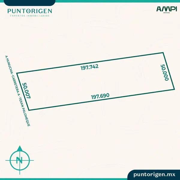 Lote industrial en venta  a pie de carretera hunucma  merida