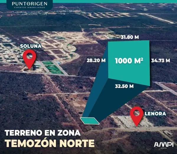 terreno en venta  ideal para desarrollo en  temozon norte  merida