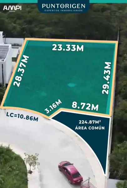 Terreno en venta en privada residencial amenidades temozon norte  merida
