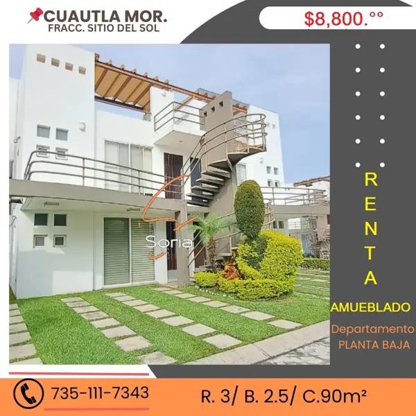 RENTA DEPARTAMENTO AMUEBLADO 

CUAUTLA MORELOS