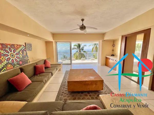 Departamento en renta vacacional con 3 recámaras y espectacular vista al mar