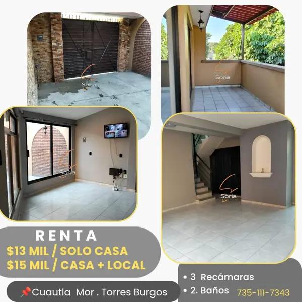 Casa en renta Cuautla Morelos 
Ubicada en la col Torres Burgos Cuautla.