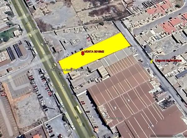 BIEN UBICADO TERRENO EN ZONA INDUSTRIAL COMERCIAL CON 2 FRENTES EL PRINCIPAL A ISIDRO LOPEZ ZERTUCHE