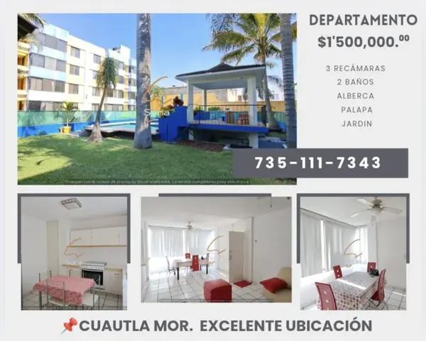 DEPARTAMENTO  EN CUAUTLA MORELOS CON ALBERCA