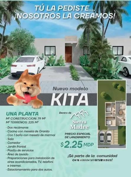 Casas en Venta de 1 planta Privada Conkal Kita
