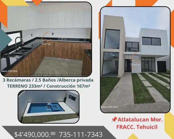 CASA EN VENTA
FRACCIONAMIENTO TEHUICIL ATLATLAHUCAN MORELOS CASA EN VENTA
FRACCIONAMIENTO TEHUICIL ATLATLAHUCAN MORELOS